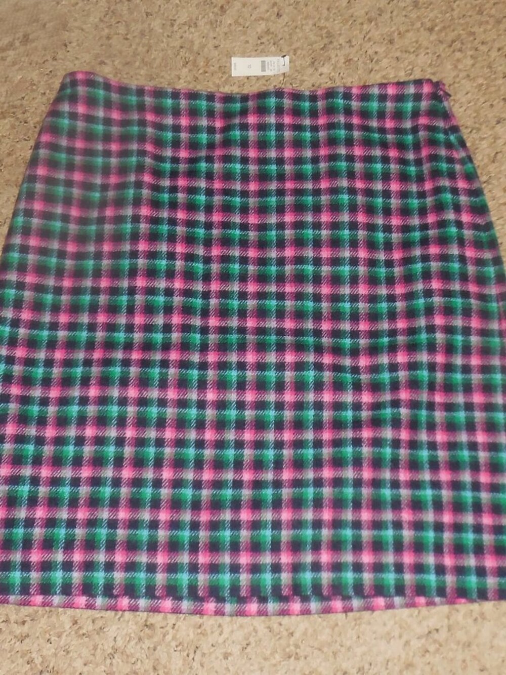 NWT Talbots Purple Pink Plaid Wool Skirt 10